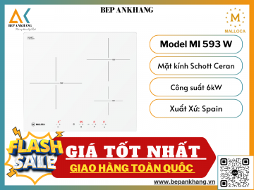 Bếp Điện Kính Âm Từ 3 Vùng Nấu MALLOCA MI 593 W - Made in Europe